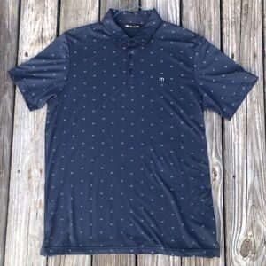 Travis Mathew Polo Shirt Mens XL Blue Golf Pima Cotton Blend